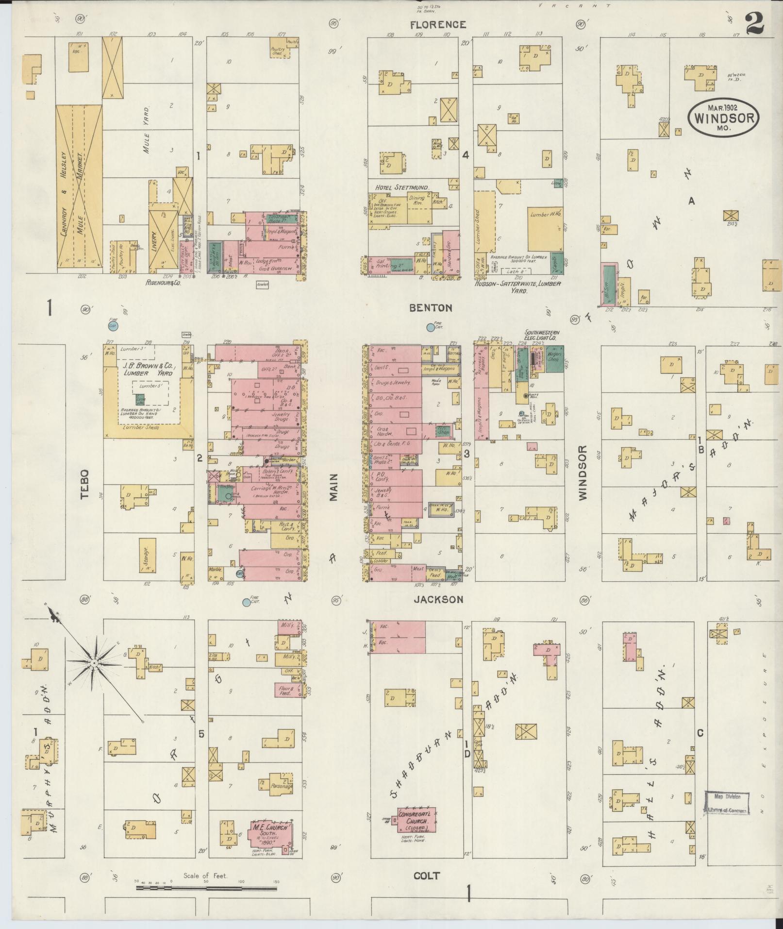 Sanborn Fire Insurance Map from Windsor, Henry County, Missouri (1902), Sheet #0002 - Historic Sanborn Fire Insurance Map Print, vintage old map wall art, antique decor, genealogy gift, Missouri Missouri map
