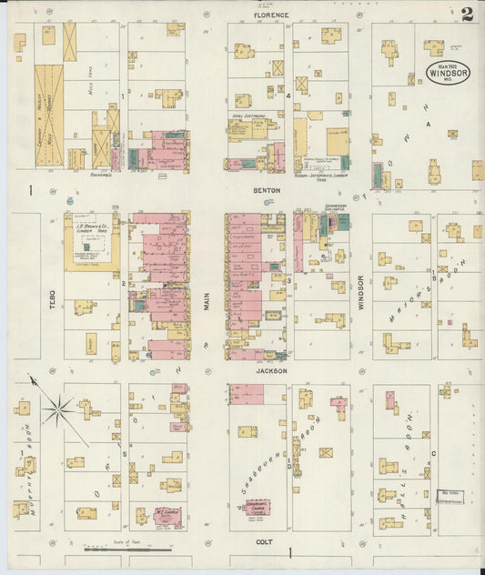 Sanborn Fire Insurance Map from Windsor, Henry County, Missouri (1902), Sheet #0002 - Historic Sanborn Fire Insurance Map Print, vintage old map wall art, antique decor, genealogy gift, Missouri Missouri map