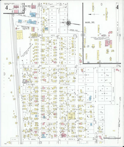 Sanborn Fire Insurance Map from Versailles, Darke County, Ohio (1951), Sheet #0004 - Historic Sanborn Fire Insurance Map Print, vintage old map wall art, antique decor, genealogy gift, Ohio Ohio map