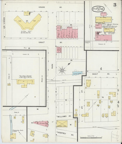 Sanborn Fire Insurance Map from Fort Payne, Dekalb County, Alabama (1897), Sheet #0003 - Complete Map Set gallery image, historic Sanborn map, vintage wall art, Alabama Alabama