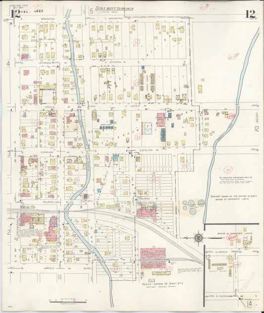 Sanborn Fire Insurance Map from Loveland, Larimer County, Colorado (1946), Sheet #0012 - Historic Sanborn Fire Insurance Map Print, vintage old map wall art, antique decor, genealogy gift, Colorado Colorado map