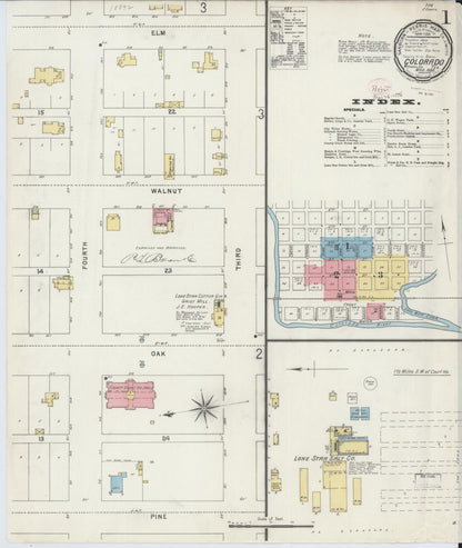 Sanborn Fire Insurance Map from Colorado, Mitchell County, Texas (1896), Sheet #0001 - Historic Sanborn Fire Insurance Map Print, vintage old map wall art, antique decor, genealogy gift, Texas Texas map