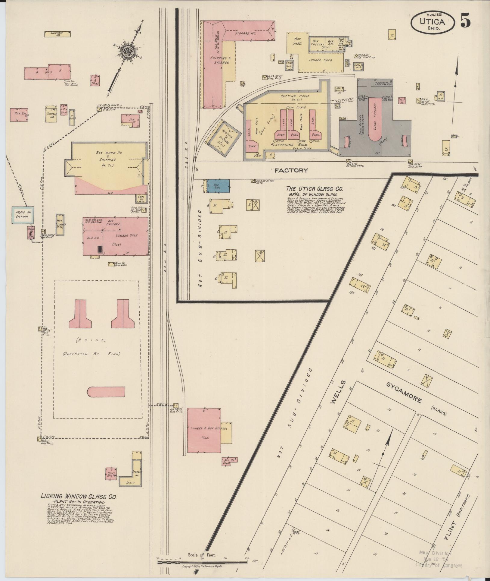 Sanborn Fire Insurance Map from Utica, Licking County, Ohio (1922), Sheet #0005 - Complete Map Set gallery image, historic Sanborn map, vintage wall art, Ohio Ohio
