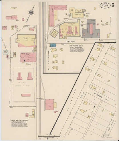 Sanborn Fire Insurance Map from Utica, Licking County, Ohio (1922), Sheet #0005 - Complete Map Set gallery image, historic Sanborn map, vintage wall art, Ohio Ohio