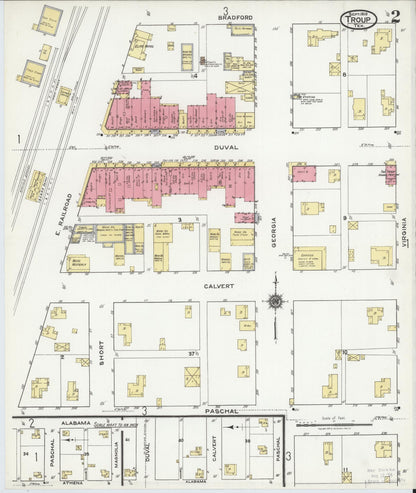 Sanborn Fire Insurance Map from Troup, Smith County, Texas (1919), Sheet #0002 - Complete Map Set gallery image, historic Sanborn map, vintage wall art, Texas Texas
