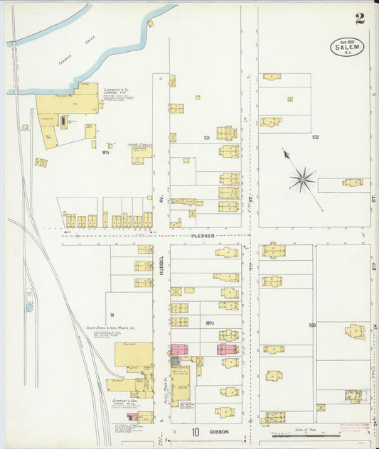 Sanborn Fire Insurance Map from Salem, Salem County, New Jersey (1902), Sheet #0002 - Complete Map Set gallery image, historic Sanborn map, vintage wall art, New Jersey New Jersey