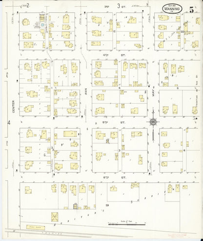 Sanborn Fire Insurance Map from Manning, Carroll County, Iowa (1913), Sheet #0005 - Historic Sanborn Fire Insurance Map Print