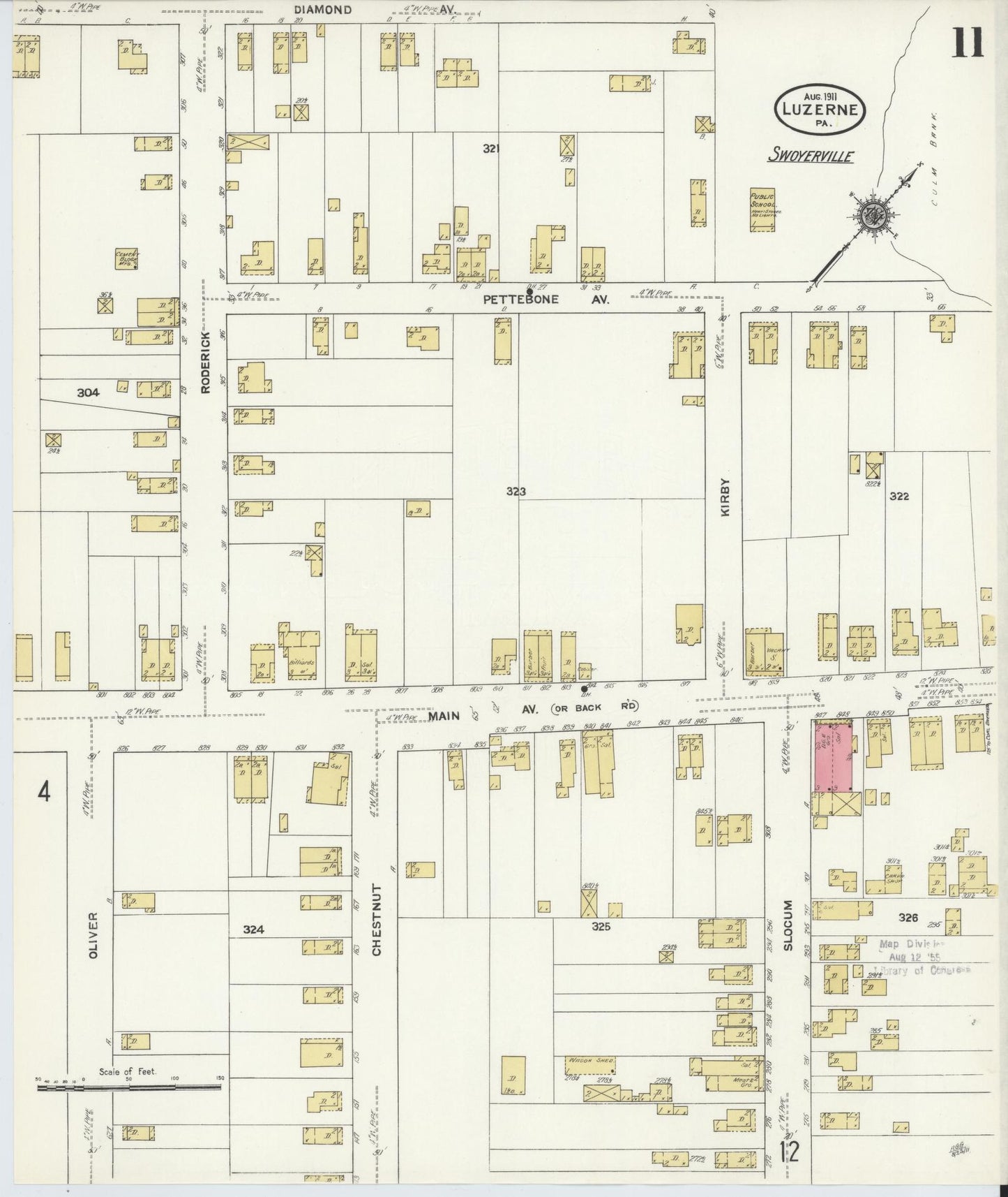 Sanborn Fire Insurance Map from Luzerne, Luzerne County, Pennsylvania (1911), Sheet #0011 - Complete Map Set gallery image, historic Sanborn map, vintage wall art, Pennsylvania Pennsylvania