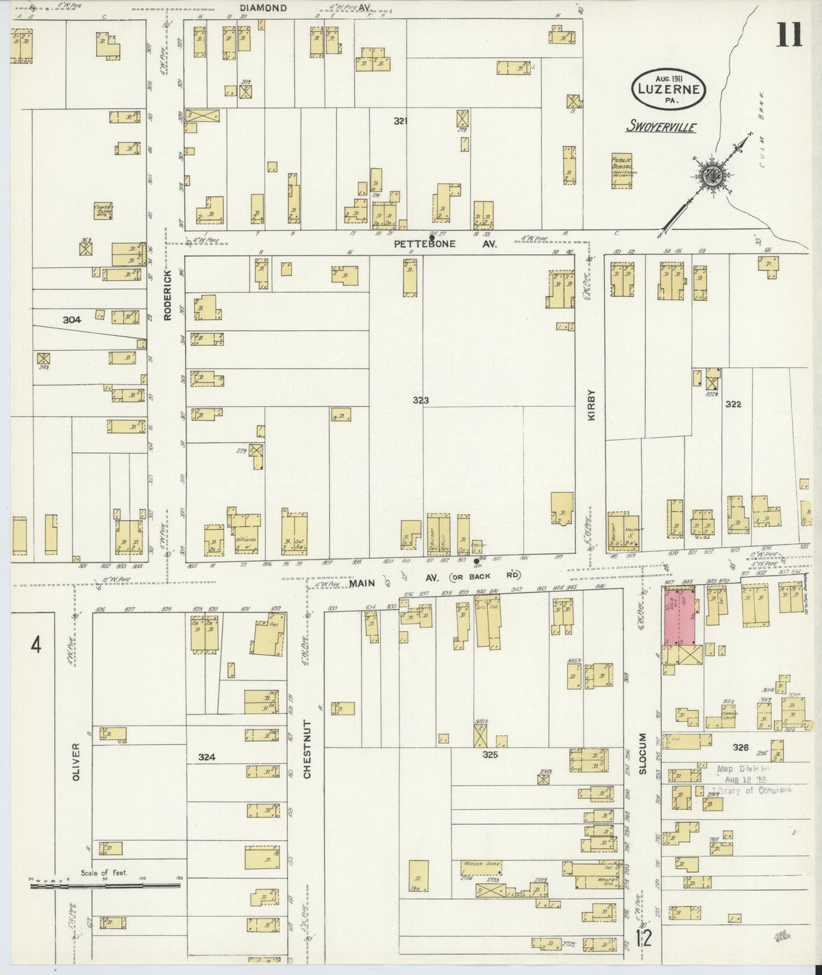 Sanborn Fire Insurance Map from Luzerne, Luzerne County, Pennsylvania (1911), Sheet #0011 - Complete Map Set gallery image, historic Sanborn map, vintage wall art, Pennsylvania Pennsylvania