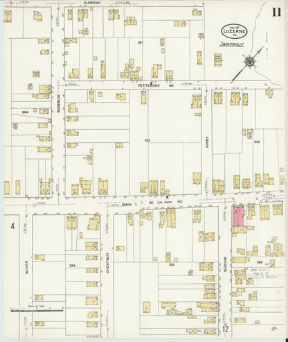 Sanborn Fire Insurance Map from Luzerne, Luzerne County, Pennsylvania (1911), Sheet #0011 - Complete Map Set gallery image, historic Sanborn map, vintage wall art, Pennsylvania Pennsylvania