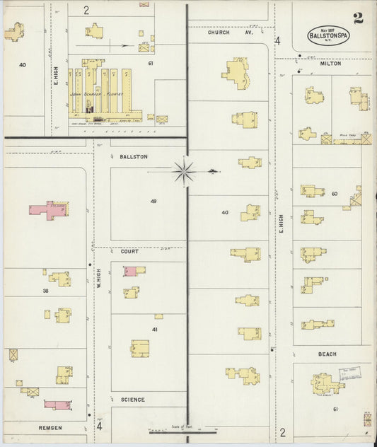 Sanborn Fire Insurance Map from Ballston Spa, Saratoga County, New York (1897), Sheet #0002 - Historic Sanborn Fire Insurance Map Print, vintage old map wall art, antique decor, genealogy gift, New York New York map