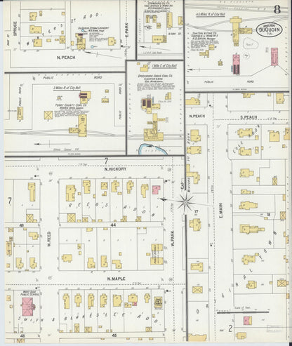 Sanborn Fire Insurance Map from Du Quoin, Perry County, Illinois (1900), Sheet #0008 - Historic Sanborn Fire Insurance Map Print, vintage old map wall art, antique decor, genealogy gift, Illinois Illinois map