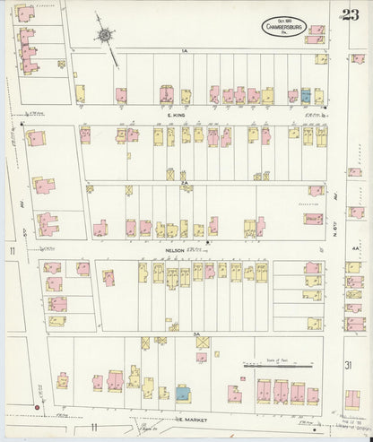Sanborn Fire Insurance Map from Chambersburg, Franklin County, Pennsylvania (1910), Sheet #0023 - Complete Map Set gallery image, historic Sanborn map, vintage wall art, Pennsylvania Pennsylvania