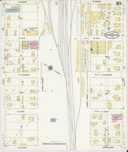 Sanborn Fire Insurance Map from Grand Island, Hall County, Nebraska (1909), Sheet #0010 - Complete Map Set gallery image, historic Sanborn map, vintage wall art, Nebraska Nebraska