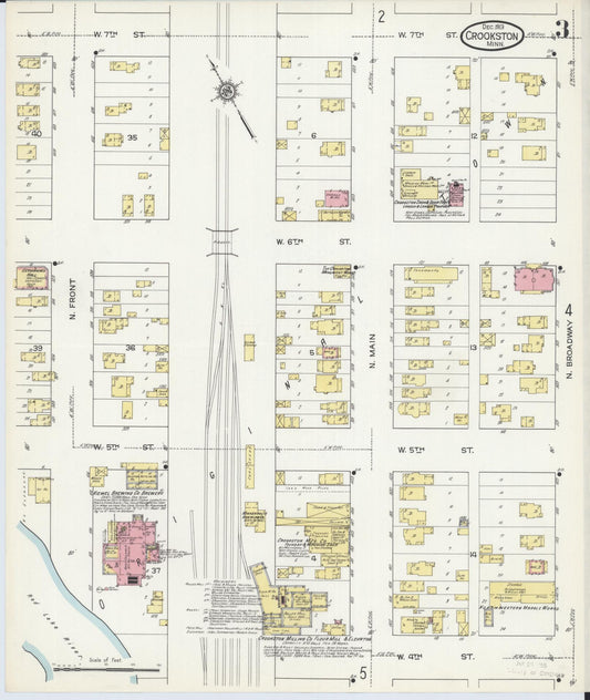 Sanborn Fire Insurance Map from Crookston, Polk County, Minnesota (1913), Sheet #0003 - Historic Sanborn Fire Insurance Map Print, vintage old map wall art, antique decor, genealogy gift, Minnesota Minnesota map