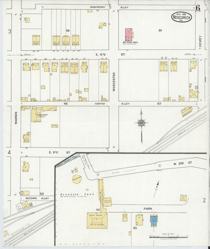 Sanborn Fire Insurance Map from Nescopeck, Luzerne County, Pennsylvania (1919), Sheet #0006 - Complete Map Set gallery image, historic Sanborn map, vintage wall art, Pennsylvania Pennsylvania