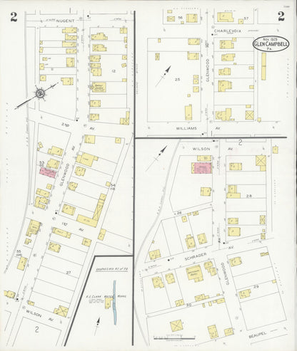 Sanborn Fire Insurance Map from Glen Campbell, Indiana County, Pennsylvania (1929), Sheet #0002 - Complete Map Set gallery image, historic Sanborn map, vintage wall art, Glen Campbell Indiana
