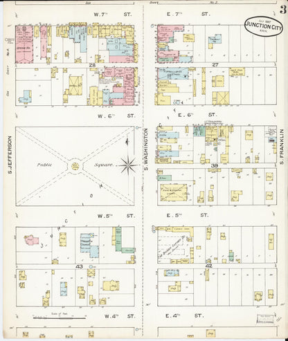 Sanborn Fire Insurance Map from Junction City, Geary County, Kansas (1887), Sheet #0003 - Complete Map Set gallery image, historic Sanborn map, vintage wall art, Kansas Kansas