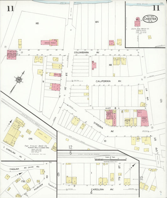 Sanborn Fire Insurance Map from Chester, Hancock County, West Virginia (1923), Sheet #0011 - Historic Sanborn Fire Insurance Map Print, vintage old map wall art, antique decor, genealogy gift, West Virginia West Virginia map