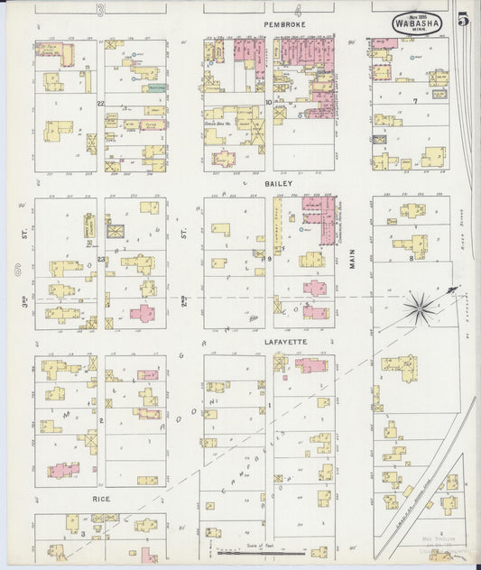 Sanborn Fire Insurance Map from Wabasha, Wabasha County, Minnesota (1895), Sheet #0005 - Historic Sanborn Fire Insurance Map Print, vintage old map wall art, antique decor, genealogy gift, Minnesota Minnesota map