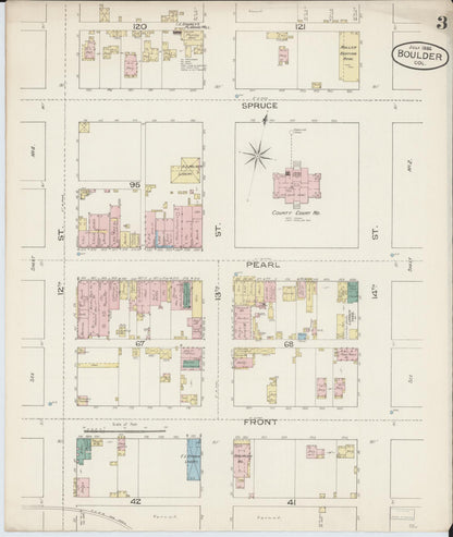 Sanborn Fire Insurance Map from Boulder, Boulder County, Colorado (1886), Sheet #0003 - Complete Map Set gallery image, historic Sanborn map, vintage wall art, Colorado Colorado