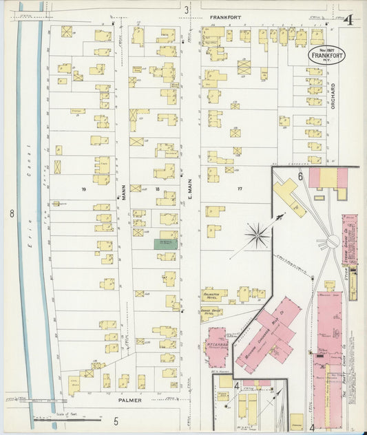 Sanborn Fire Insurance Map from Frankfort, Herkimer County, New York (1907), Sheet #0004 - Historic Sanborn Fire Insurance Map Print, vintage old map wall art, antique decor, genealogy gift, New York New York map