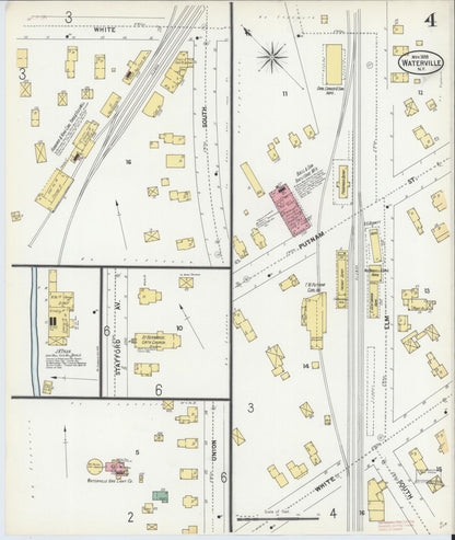 Sanborn Fire Insurance Map from Waterville, Oneida County, New York (1899), Sheet #0004 - Complete Map Set gallery image, historic Sanborn map, vintage wall art, New York New York