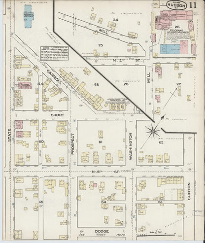 Sanborn Fire Insurance Map from Hudson, Columbia County, New York (1884), Sheet #0011 - Complete Map Set gallery image, historic Sanborn map, vintage wall art, New York New York