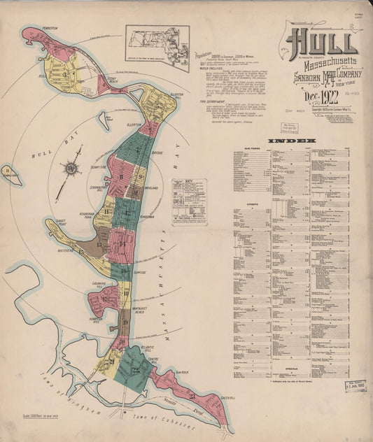 Sanborn Fire Insurance Map from Hull, Plymouth County, Massachusetts. (1922) – Historic Sanborn Fire Insurance Map Print