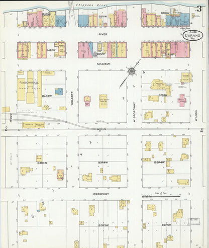 Sanborn Fire Insurance Map from Durand, Pepin County, Wisconsin (1910), Sheet #0003 - Complete Map Set gallery image, historic Sanborn map, vintage wall art, Wisconsin Wisconsin