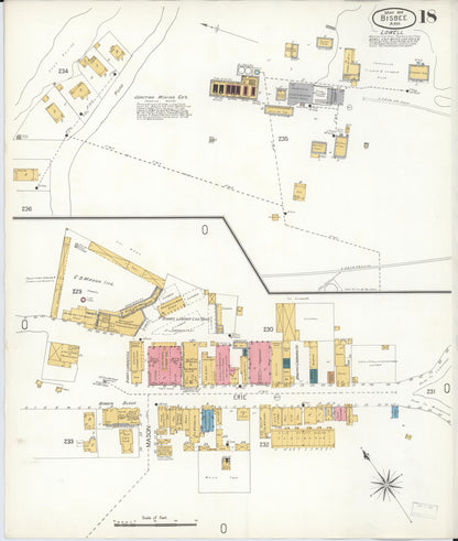 Sanborn Fire Insurance Map from Bisbee, Cochise County, Arizona (1906), Sheet #0018 - Complete Map Set gallery image, historic Sanborn map, vintage wall art, Arizona Arizona