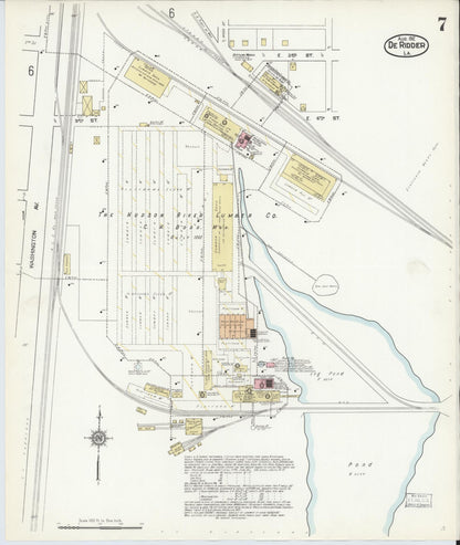 Sanborn Fire Insurance Map from De Ridder, Beauregard Parish, Louisiana (1912), Sheet #0007 - Complete Map Set gallery image, historic Sanborn map, vintage wall art, Louisiana Louisiana