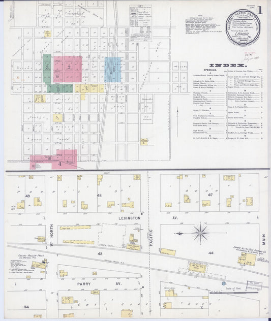 Sanborn Fire Insurance Map from Lamar, Barton County, Missouri (1896), Sheet #0001 - Complete Map Set gallery image, historic Sanborn map, vintage wall art, Missouri Missouri