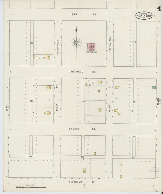 Sanborn Fire Insurance Map from North Enid, Garfield County, Oklahoma (1895), Sheet #0004 - Historic Sanborn Fire Insurance Map Print, vintage old map wall art, antique decor, genealogy gift, Oklahoma Oklahoma map