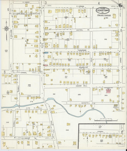 Sanborn Fire Insurance Map from Cedartown, Polk County, Georgia (1915), Sheet #0006 - Complete Map Set gallery image, historic Sanborn map, vintage wall art, Georgia Georgia