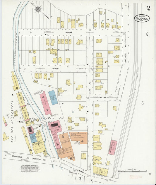 Sanborn Fire Insurance Map from Tuckahoe, Westchester County, New York (1911), Sheet #0002 - Historic Sanborn Fire Insurance Map Print, vintage old map wall art, antique decor, genealogy gift, New York New York map