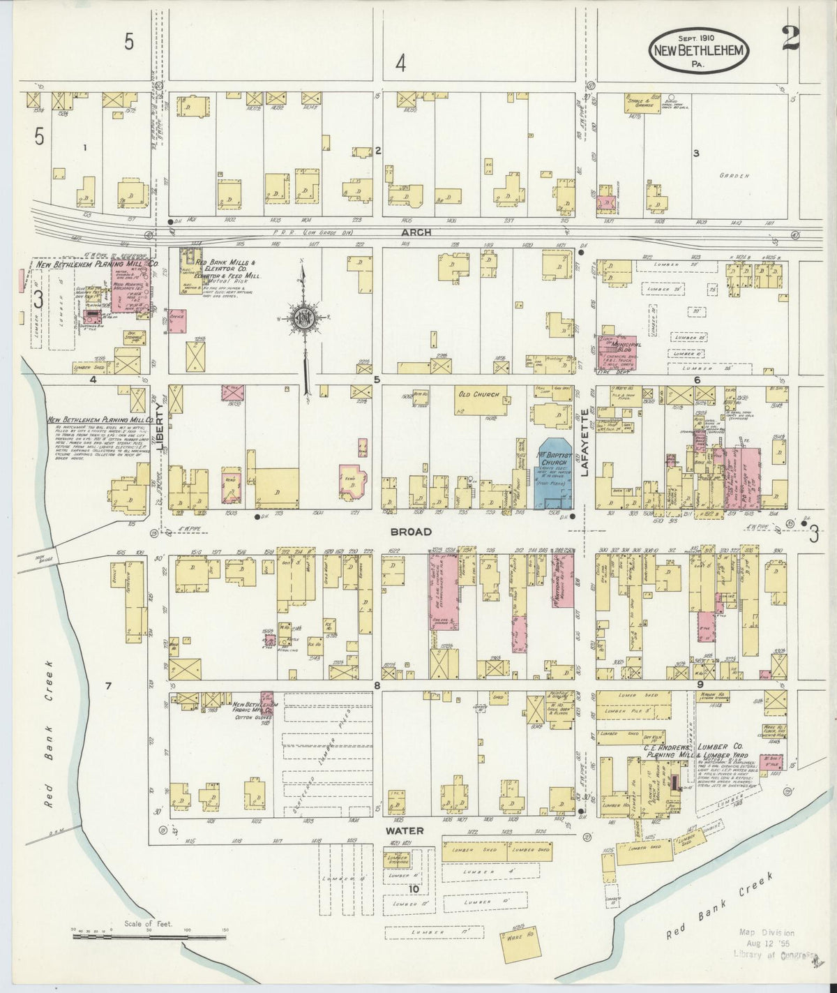Sanborn Fire Insurance Map from New Bethlehem, Clarion County, Pennsylvania (1910), Sheet #0002 - Complete Map Set gallery image, historic Sanborn map, vintage wall art, Pennsylvania Pennsylvania