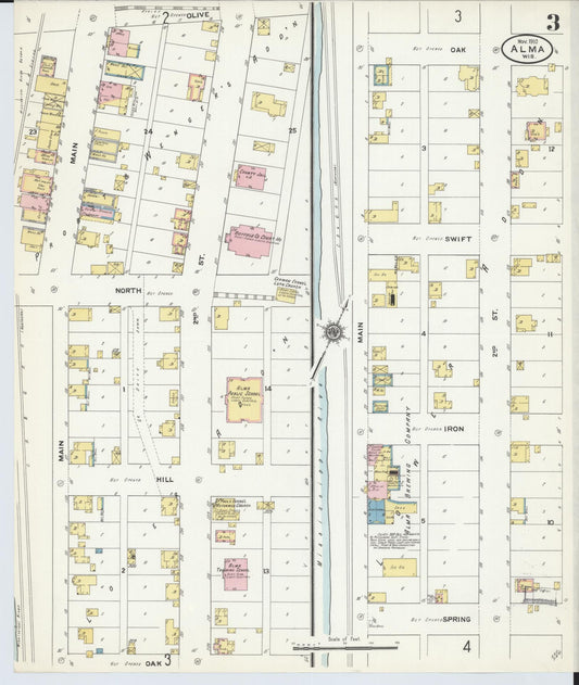 Sanborn Fire Insurance Map from Alma, Buffalo County, Wisconsin (1910), Sheet #0003 - Historic Sanborn Fire Insurance Map Print, vintage old map wall art, antique decor, genealogy gift, Wisconsin Wisconsin map