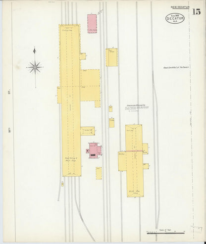 Sanborn Fire Insurance Map from Decatur, Morgan County, Alabama (1903), Sheet #0015 - Complete Map Set gallery image, historic Sanborn map, vintage wall art, Alabama Alabama
