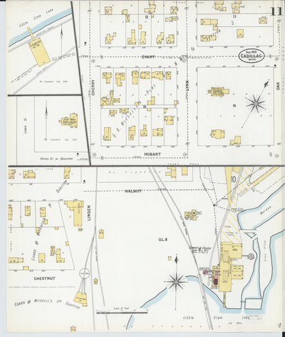Sanborn Fire Insurance Map from Cadillac, Wexford County, Michigan (1900), Sheet #0011 - Complete Map Set gallery image, historic Sanborn map, vintage wall art, Michigan Michigan