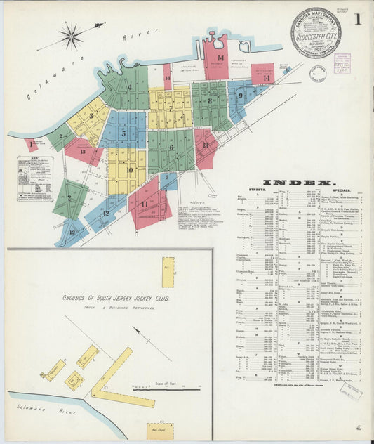 Sanborn Fire Insurance Map from Gloucester City, Camden County, New Jersey. (1902) – Historic Sanborn Fire Insurance Map Print