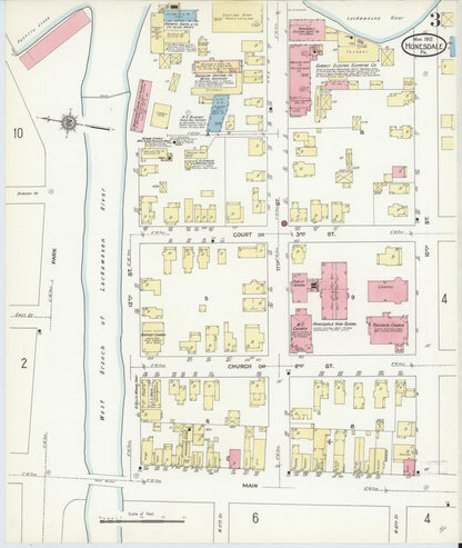 Sanborn Fire Insurance Map from Honesdale, Wayne County, Pennsylvania (1912), Sheet #0003 - Complete Map Set gallery image, historic Sanborn map, vintage wall art, Pennsylvania Pennsylvania
