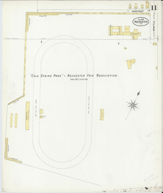 Sanborn Fire Insurance Map from Rochester, Strafford County, New Hampshire (1908), Sheet #0011 - Historic Sanborn Fire Insurance Map Print, vintage old map wall art, antique decor, genealogy gift, New Hampshire New Hampshire map