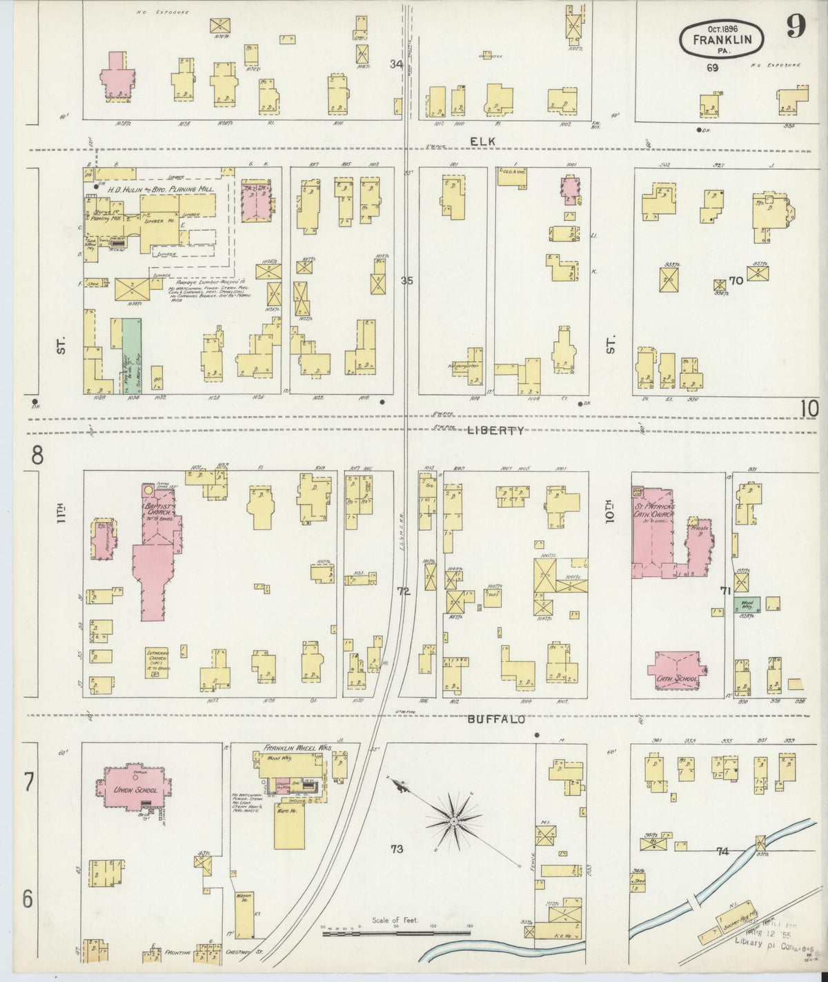 Sanborn Fire Insurance Map from Franklin, Venango County, Pennsylvania (1896), Sheet #0009 - Complete Map Set gallery image, historic Sanborn map, vintage wall art, Pennsylvania Pennsylvania