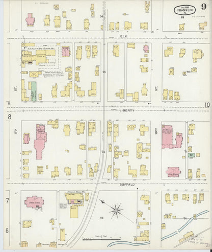 Sanborn Fire Insurance Map from Franklin, Venango County, Pennsylvania (1896), Sheet #0009 - Complete Map Set gallery image, historic Sanborn map, vintage wall art, Pennsylvania Pennsylvania