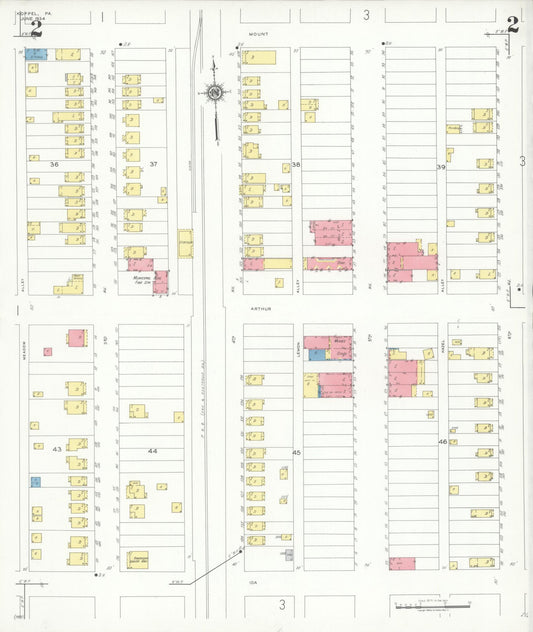 Sanborn Fire Insurance Map from Koppel, Beaver County, Pennsylvania (1934), Sheet #0002 - Historic Sanborn Fire Insurance Map Print, vintage old map wall art, antique decor, genealogy gift, Pennsylvania Pennsylvania map