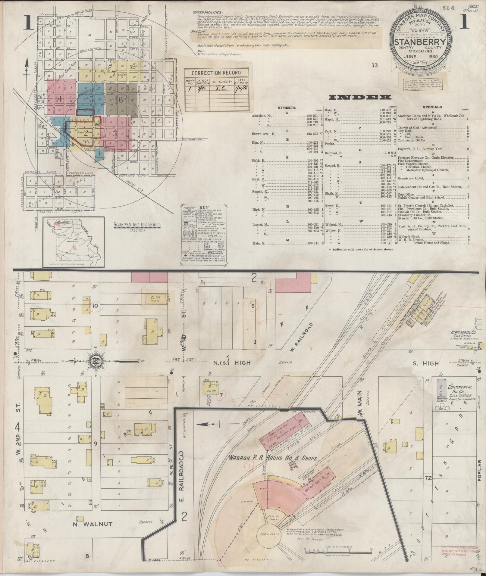 Sanborn Fire Insurance Map from Stanberry, Gentry County, Missouri. (1940) – Historic Sanborn Fire Insurance Map Print