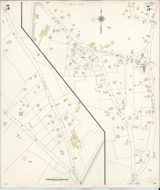 Sanborn Fire Insurance Map from Scituate, Plymouth County, Massachusetts (1944), Sheet #0005 - Historic Sanborn Fire Insurance Map Print, vintage old map wall art, antique decor, genealogy gift, Massachusetts Massachusetts map