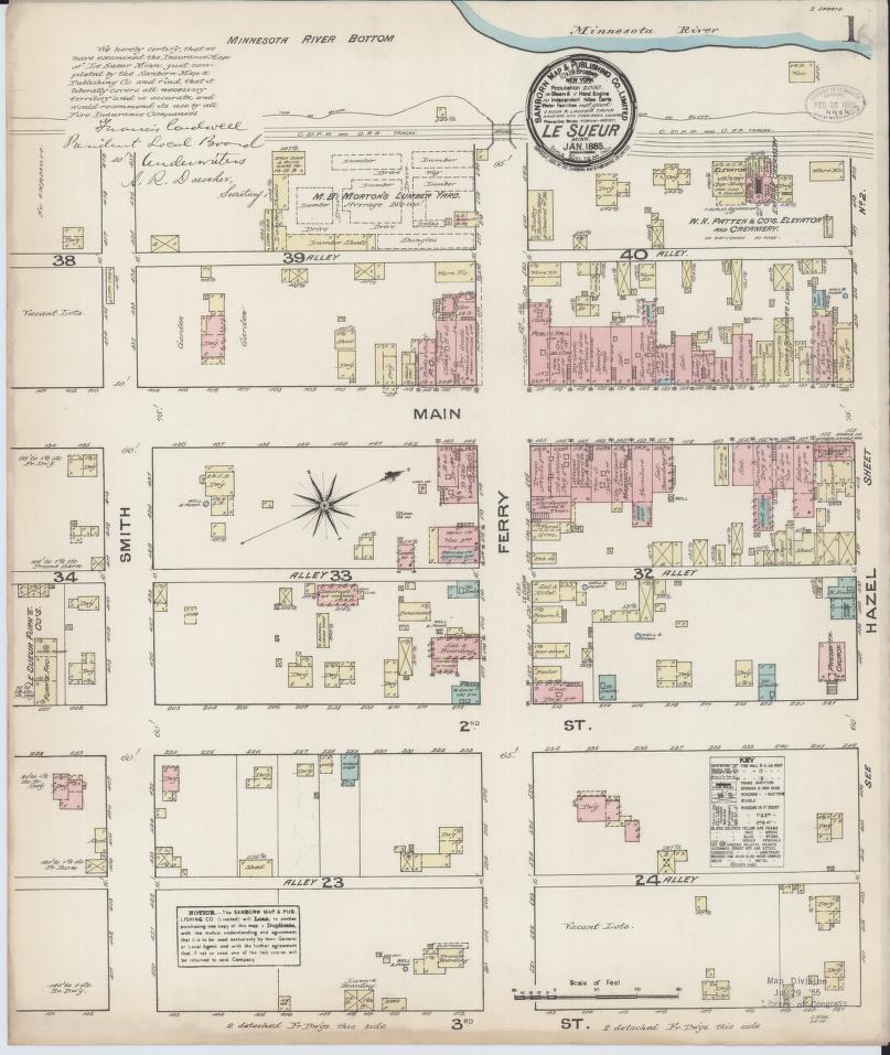 Sanborn Fire Insurance Map from Le Sueur, Le Sueur County, Minnesota. (1885) – Map View