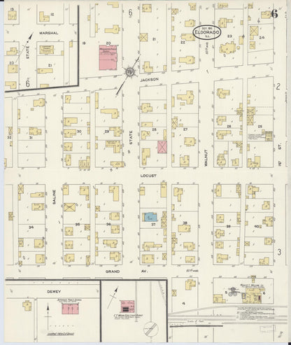 Sanborn Fire Insurance Map from Eldorado, Saline County, Illinois (1911), Sheet #0006 - Complete Map Set gallery image, historic Sanborn map, vintage wall art, Illinois Illinois